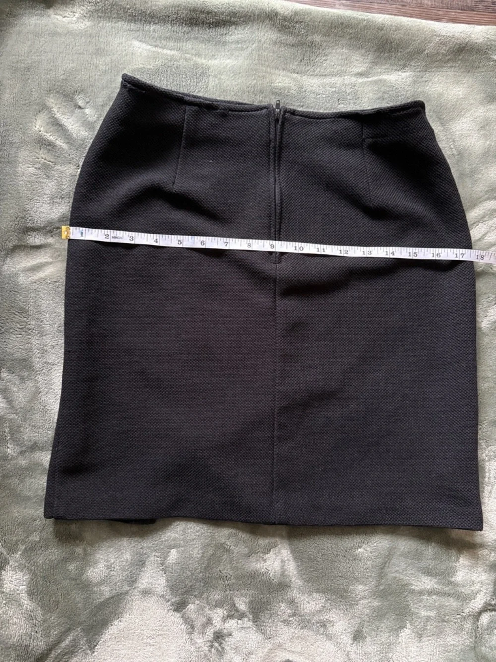 Classic Black Pencil Skirt with Front Button Detail